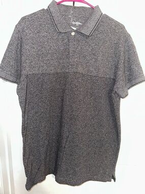 Goodfellow & Co Gray Textured Polo Shirt Sz Large